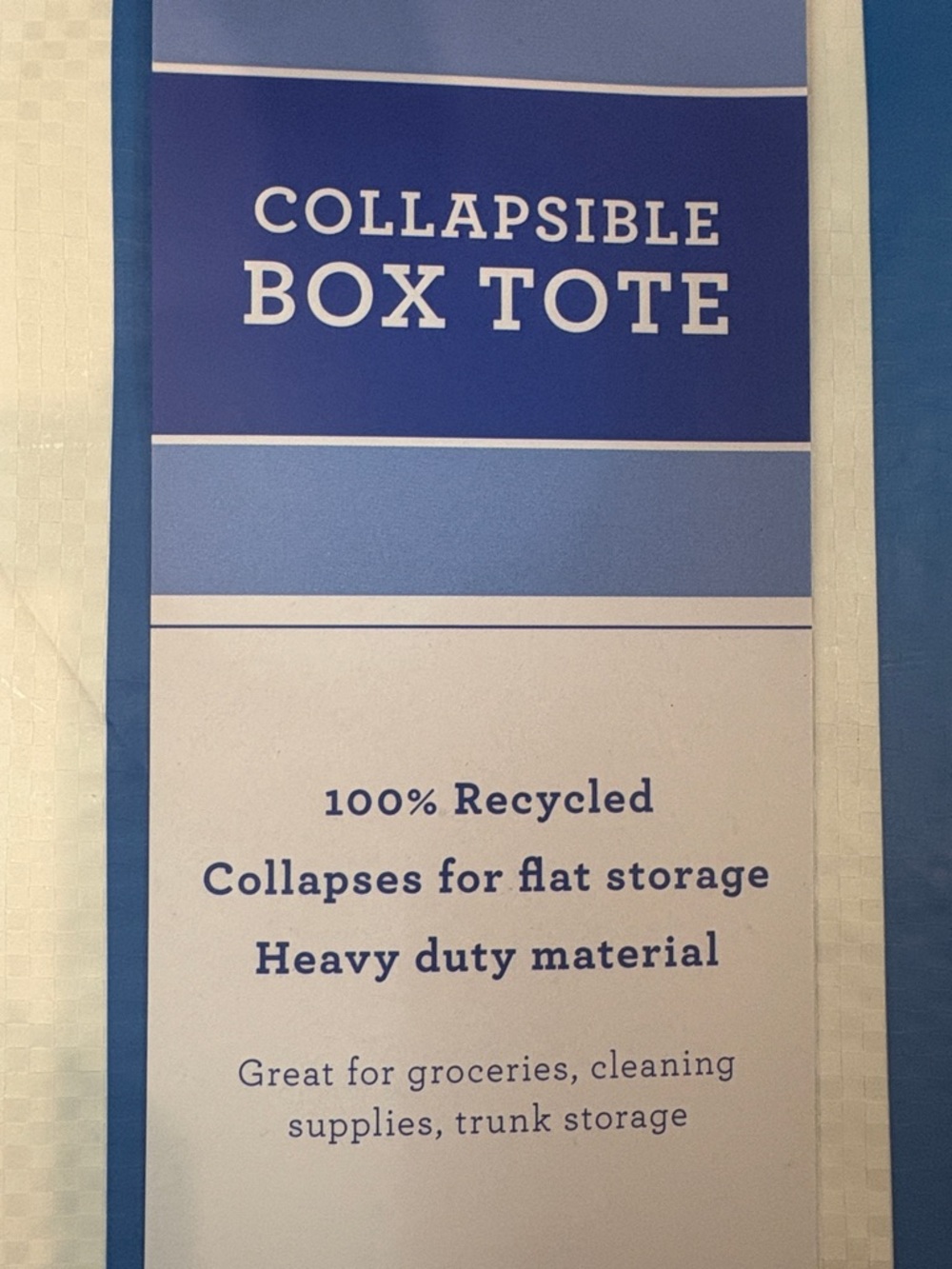 Collapsible Box Tote - Blue and Yellow Trim - Picture 10 of 16